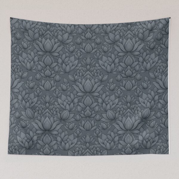 Item preview, Dark Lotus Flower Damask Pattern designed and sold by Owcomm.