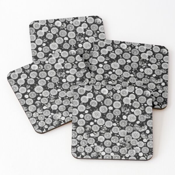 Item preview, Monochrome Dandelion Seed Heads Floral Pattern designed and sold by Owcomm.