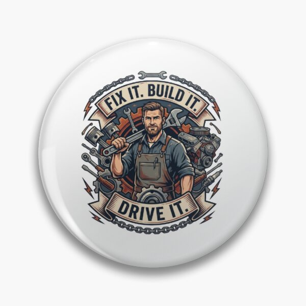 Item preview, Vintage Garage Mechanic Fix Build Drive Design designed and sold by PixelStyle Studio.