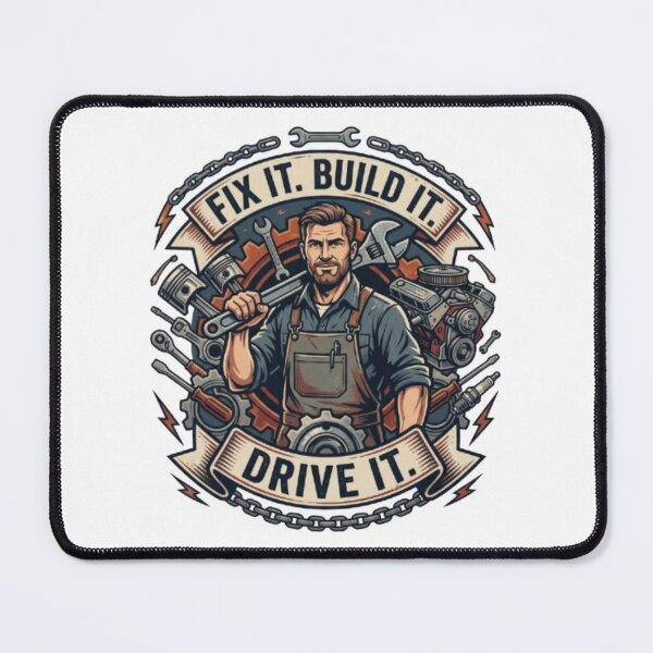 Item preview, Vintage Garage Mechanic Fix Build Drive Design designed and sold by PixelStyle Studio.