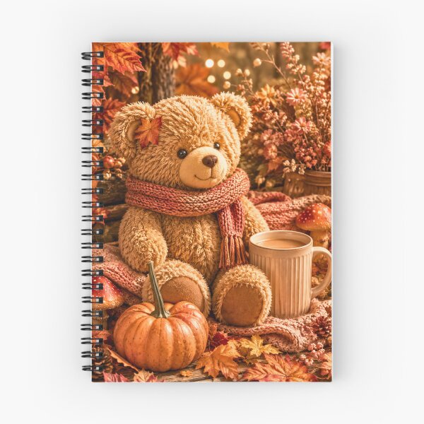 Item preview, ? Cozy Autumn Teddy Bear with Coffee designed and sold by Gold&pixels.