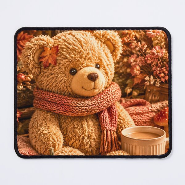 Item preview, ? Cozy Autumn Teddy Bear with Coffee designed and sold by Gold&pixels.