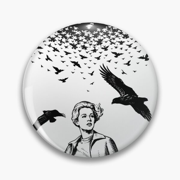 Item preview, Ilustración de póster de película retro Los pájaros designed and sold by MagicTheDog.