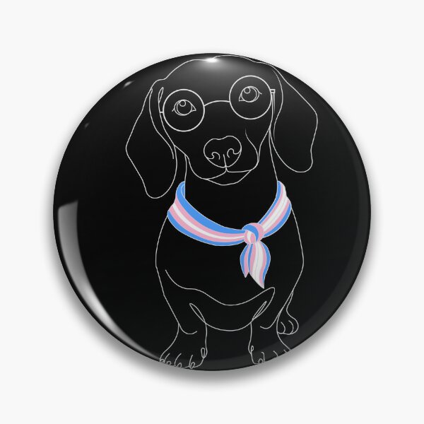 Item preview, Minimalist Dachshund with Glasses & Transgender Bandana designed and sold by TrueColorAr.