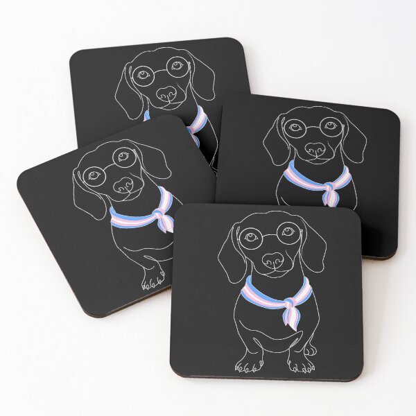 Item preview, Minimalist Dachshund with Glasses & Transgender Bandana designed and sold by TrueColorAr.