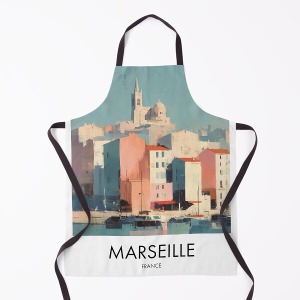 Item preview, Marseille Harbor, Coastal Pastel Decor designed and sold by MarkedArtPrints.