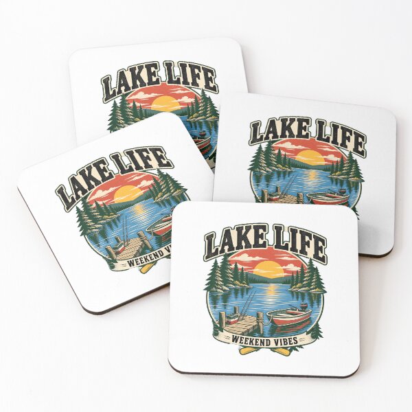 Item preview, Vintage Fishing Boat & Lake Design designed and sold by urbinet.