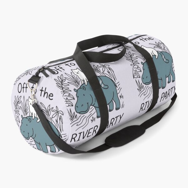 Item preview, Off To The River Party Cute White Cat Riding Hippo designed and sold by Amir Faysal.