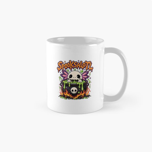 Item preview, Spooksalotl Cute Skeleton Axolotl Witch Cauldron Halloween Design designed and sold by MAPDDesigns.