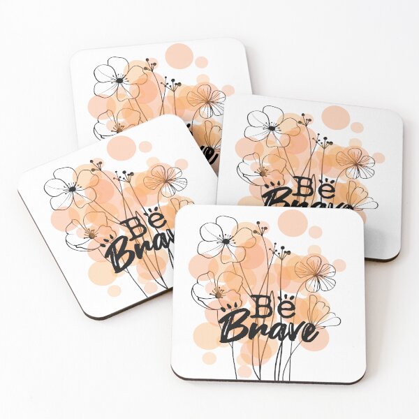 Item preview, Be Brave Floral Typography Cute Inspirational Quote designed and sold by BarakahCrafts.
