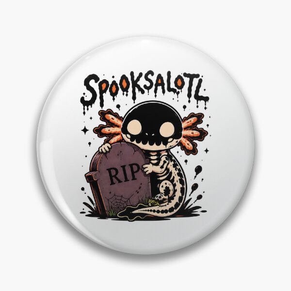 Item preview, Spooksalotl Skeleton Axolotl Graveyard RIP Tombstone Halloween Design designed and sold by MAPDDesigns.