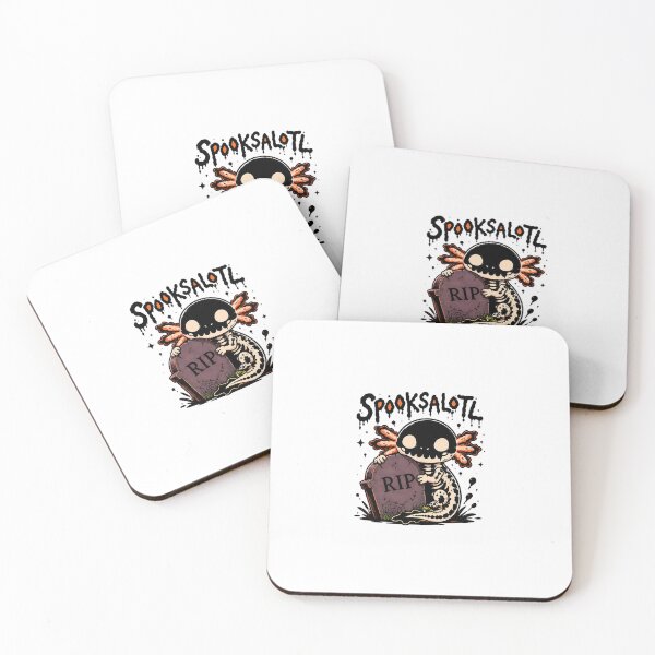 Item preview, Spooksalotl Skeleton Axolotl Graveyard RIP Tombstone Halloween Design designed and sold by MAPDDesigns.