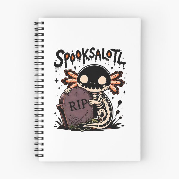 Item preview, Spooksalotl Skeleton Axolotl Graveyard RIP Tombstone Halloween Design designed and sold by MAPDDesigns.