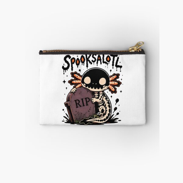 Item preview, Spooksalotl Skeleton Axolotl Graveyard RIP Tombstone Halloween Design designed and sold by MAPDDesigns.