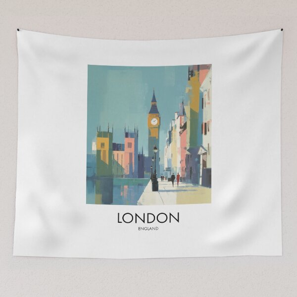 Item preview, London Big Ben, Riverside Pastel Decor designed and sold by MarkedArtPrints.