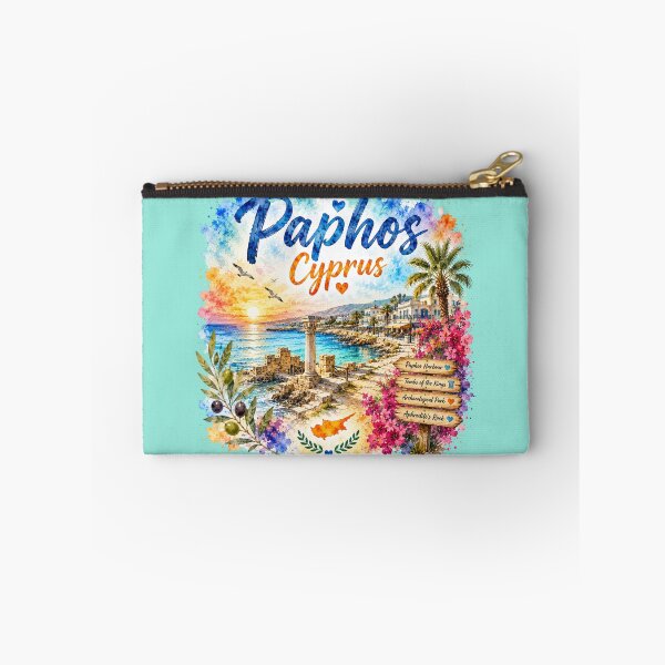 Item preview, Paphos Cyprus Mediterranean Paradise Watercolor Travel Art designed and sold by GusiaTreasures.