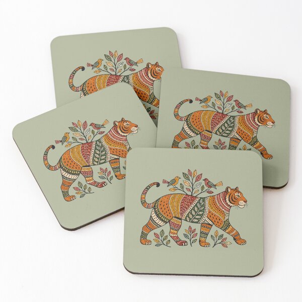 Item preview, Gond-Inspired Bengal Tiger Folk Art designed and sold by  MAD's Recreation Studio.