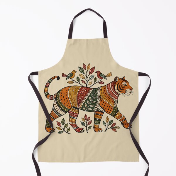 Item preview, Gond-Inspired Bengal Tiger Folk Art designed and sold by MAD's Recreation Studio.