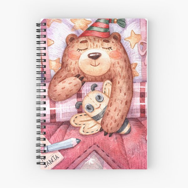 Item preview, Christmas Bear with Bee Toy Watercolor Illustration designed and sold by White Rabbit Design .