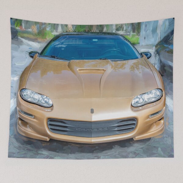 Item preview,  1998 Camaro Z28 Sport Gold Metallic Technical Blueprint Car Poster designed and sold by RichFrancoCars.