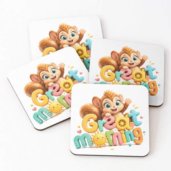 Item preview, Sunbeam Squirrel Jubilee: A Bright “Great Morning” Greeting designed and sold by BlissBlvdShop.