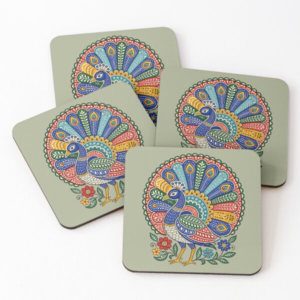 Item preview, Gond-Inspired Peacock Folk Art designed and sold by  MAD's Recreation Studio.