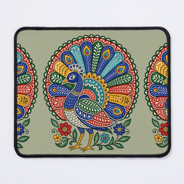 Item preview, Gond-Inspired Peacock Folk Art designed and sold by MAD's Recreation Studio.