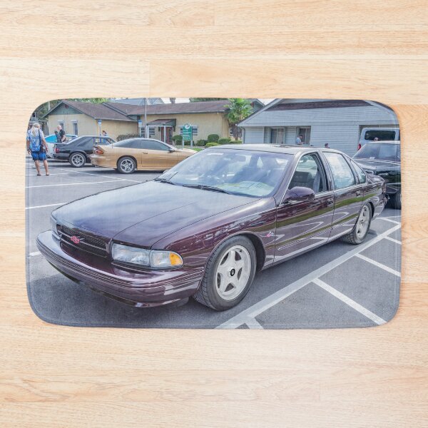 Item preview, 1996 Chevrolet Impala SS Dark Cherry Metallic Technical Blueprint Car Poster designed and sold by RichFrancoCars.
