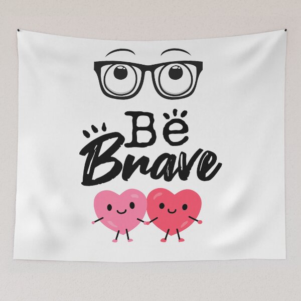 Item preview, Be Brave Cute Nerd Hearts Valentine Couple Design designed and sold by BarakahCrafts.