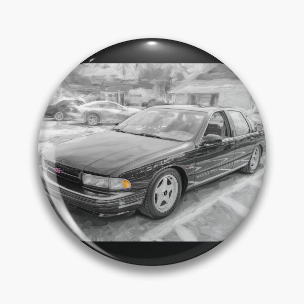 Item preview,  1996 Chevy Impala SS Dark Cherry Metallic Technical Blueprint Car Poster designed and sold by RichFrancoCars.