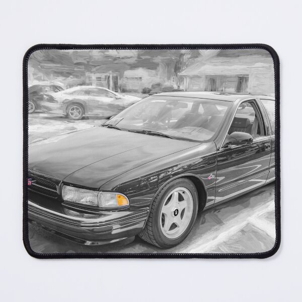 Item preview, 1996 Chevy Impala SS Dark Cherry Metallic Technical Blueprint Car Poster designed and sold by RichFrancoCars.