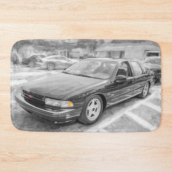 Item preview,  1996 Chevy Impala SS Dark Cherry Metallic Technical Blueprint Car Poster designed and sold by RichFrancoCars.