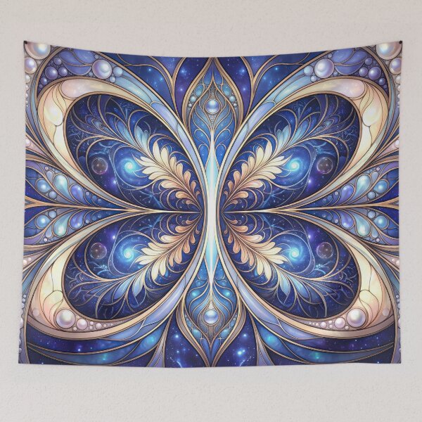 Item preview, Cosmic Blue Butterfly Stained Glass designed and sold by Frackxion.