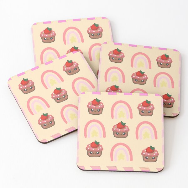 Item preview, Sweet Kawaii Cupcakes And Rainbows Pattern Design designed and sold by Azurart2.