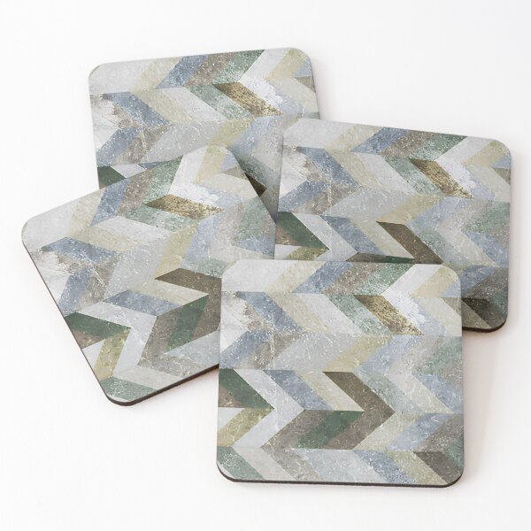Item preview, Geometric Marble Chevron Mosaic Abstract Pattern Wall Art designed and sold by LuxocaDesigns24.