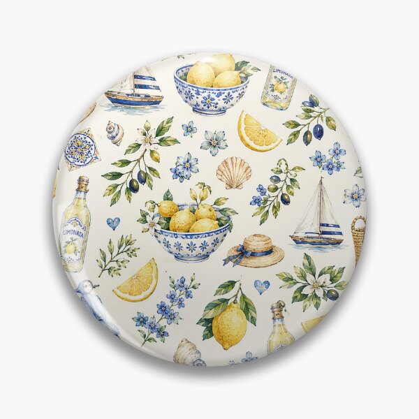 Item preview, Mediterranean Lemon Summer Watercolor Seamless Pattern designed and sold by Verycutethings.