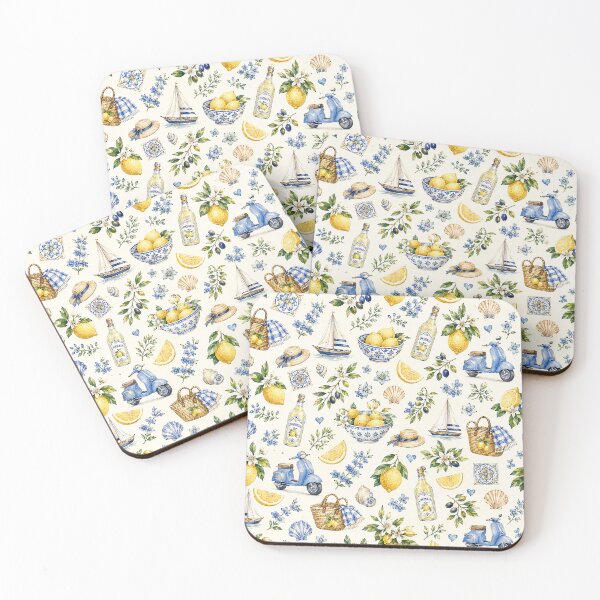 Item preview, Mediterranean Lemon Summer Watercolor Seamless Pattern designed and sold by Verycutethings.