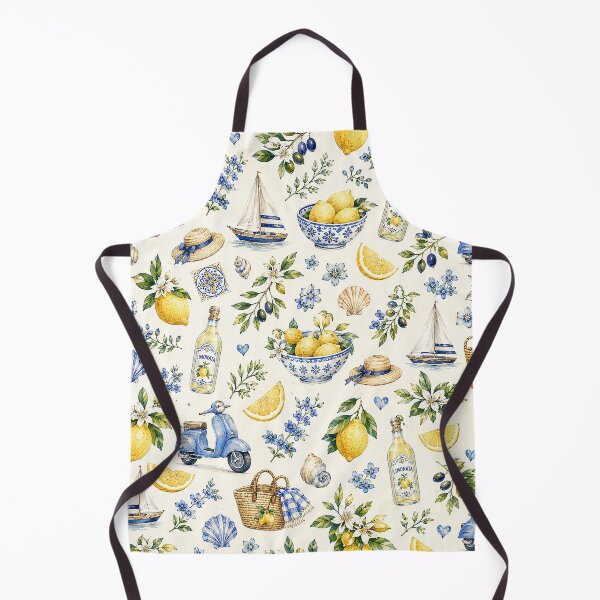 Item preview, Mediterranean Lemon Summer Watercolor Seamless Pattern designed and sold by Verycutethings.
