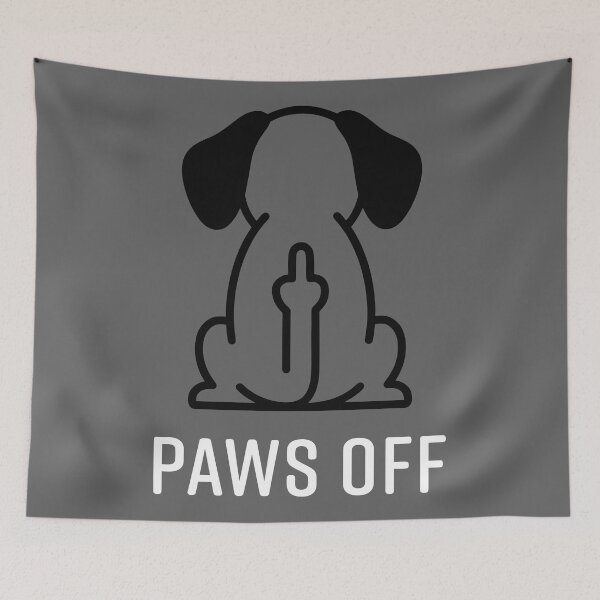 Item preview, Paws Off Funny Dog Middle Finger designed and sold by Amir Faysal.