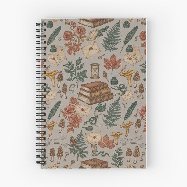 Item preview, "Ammeluk Cottagecore Books & Mushrooms Pattern" designed and sold by Ammeluk.