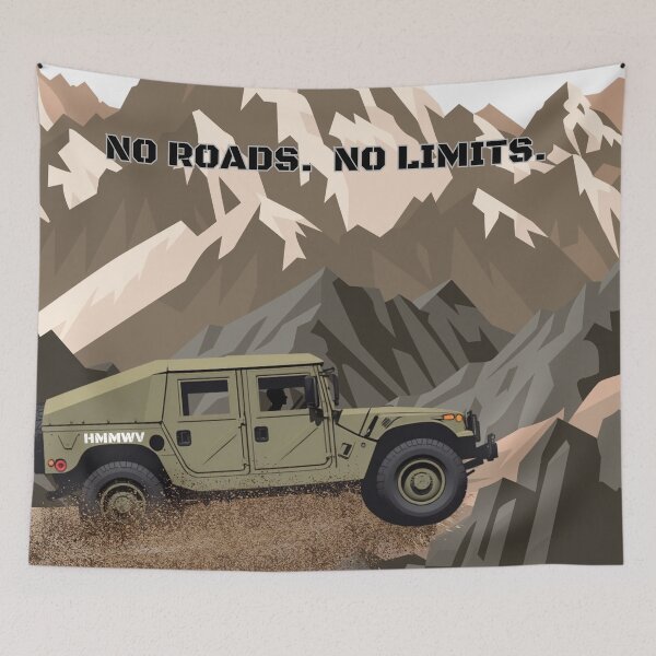 Artikelvorschau, Keine Straße. Keine Grenzen. – HMMWV Offroad-T-Shirt | Design für taktische Fahrzeugabenteuer entworfen und verkauft von SIGNAL & BLOOM.