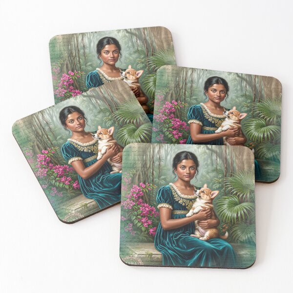 Item preview, Regency Lady with Puppy in Garden designed and sold by Vera-Adxer.