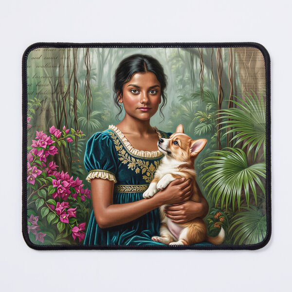 Item preview, Regency Lady with Puppy in Garden designed and sold by Vera-Adxer.