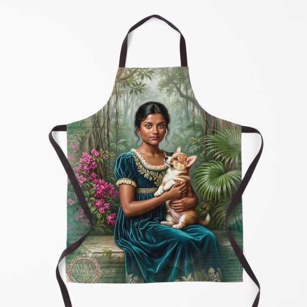 Item preview, Regency Lady with Puppy in Garden designed and sold by Vera-Adxer.