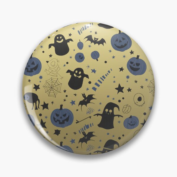 Item preview, Spooky Season Collage – Cute Halloween Doodles | Blue & Yellow designed and sold by Frohyou.