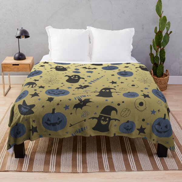 Item preview, Spooky Season Collage – Cute Halloween Doodles | Blue & Yellow designed and sold by Frohyou.