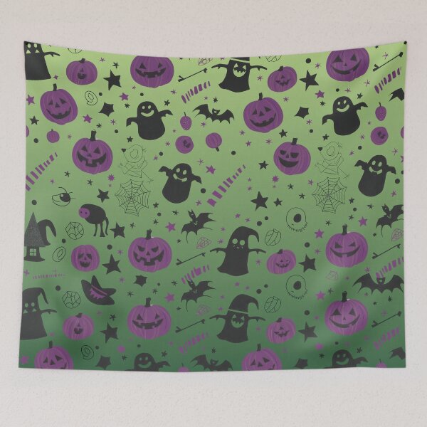 Item preview, Spooky Season Collage – Cute Halloween Doodles | Purple & green designed and sold by Frohyou.