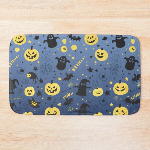 Item preview, Spooky Season Collage – Cute Halloween Doodles | Yellow & Blue designed and sold by Frohyou.