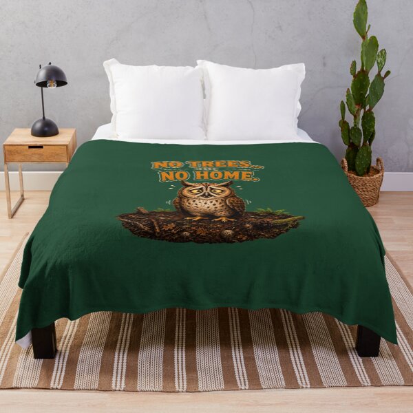 Item preview, No Trees No Home Sad Owl Forest Conservation Design designed and sold by Alpine-Ink.