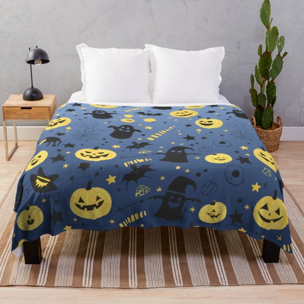 Item preview, Spooky Season Collage – Cute Halloween Doodles | Yellow & Blue designed and sold by Frohyou.